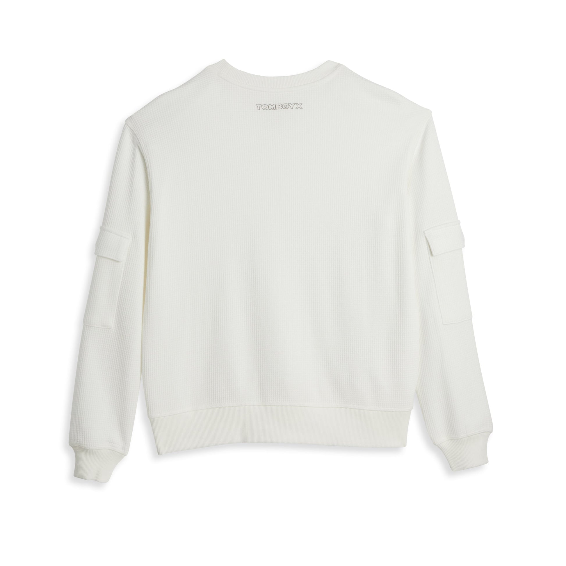 TomboyX Modal Cloud Waffle Long Sleeve Cargo Crew - Natural
