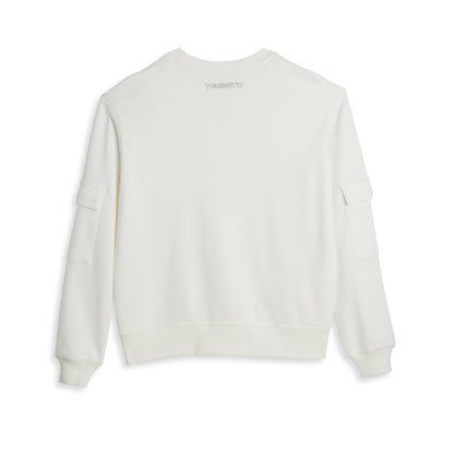 TomboyX Modal Cloud Waffle Long Sleeve Cargo Crew - Natural
