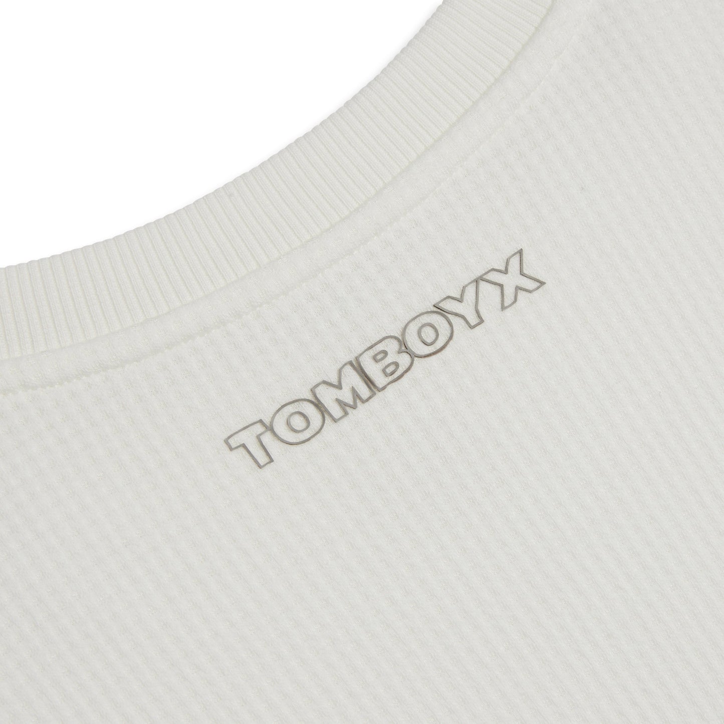 TomboyX Modal Cloud Waffle Long Sleeve Cargo Crew - Natural