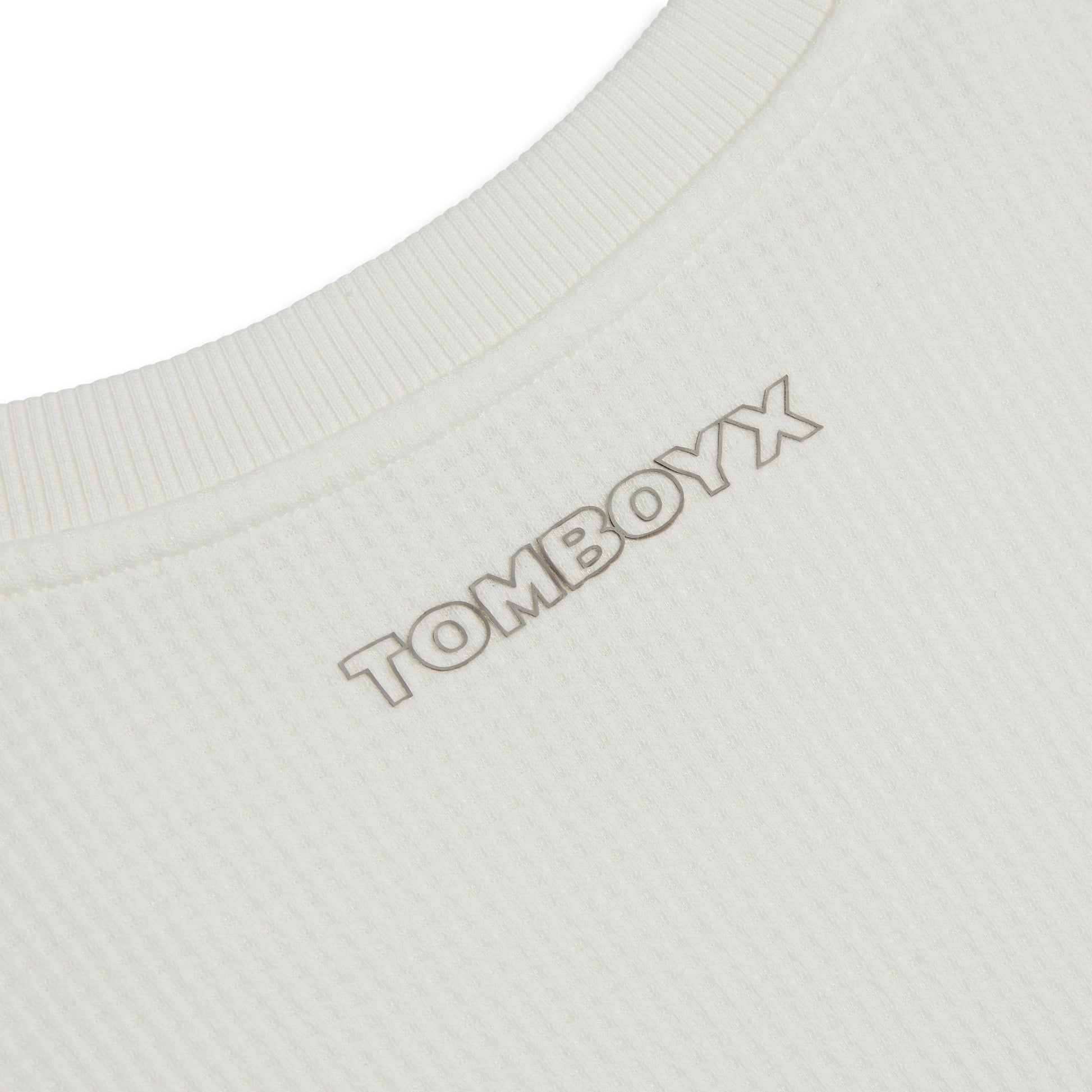 TomboyX Modal Cloud Waffle Long Sleeve Cargo Crew - Natural
