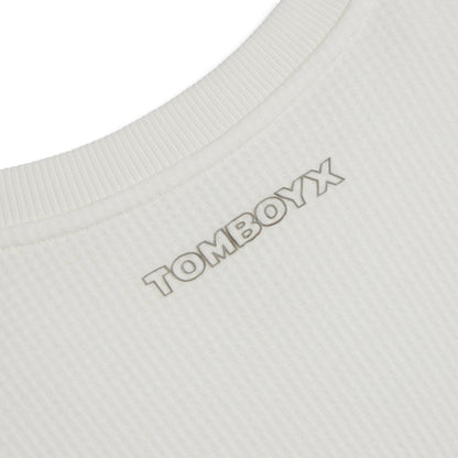 TomboyX Modal Cloud Waffle Long Sleeve Cargo Crew - Natural
