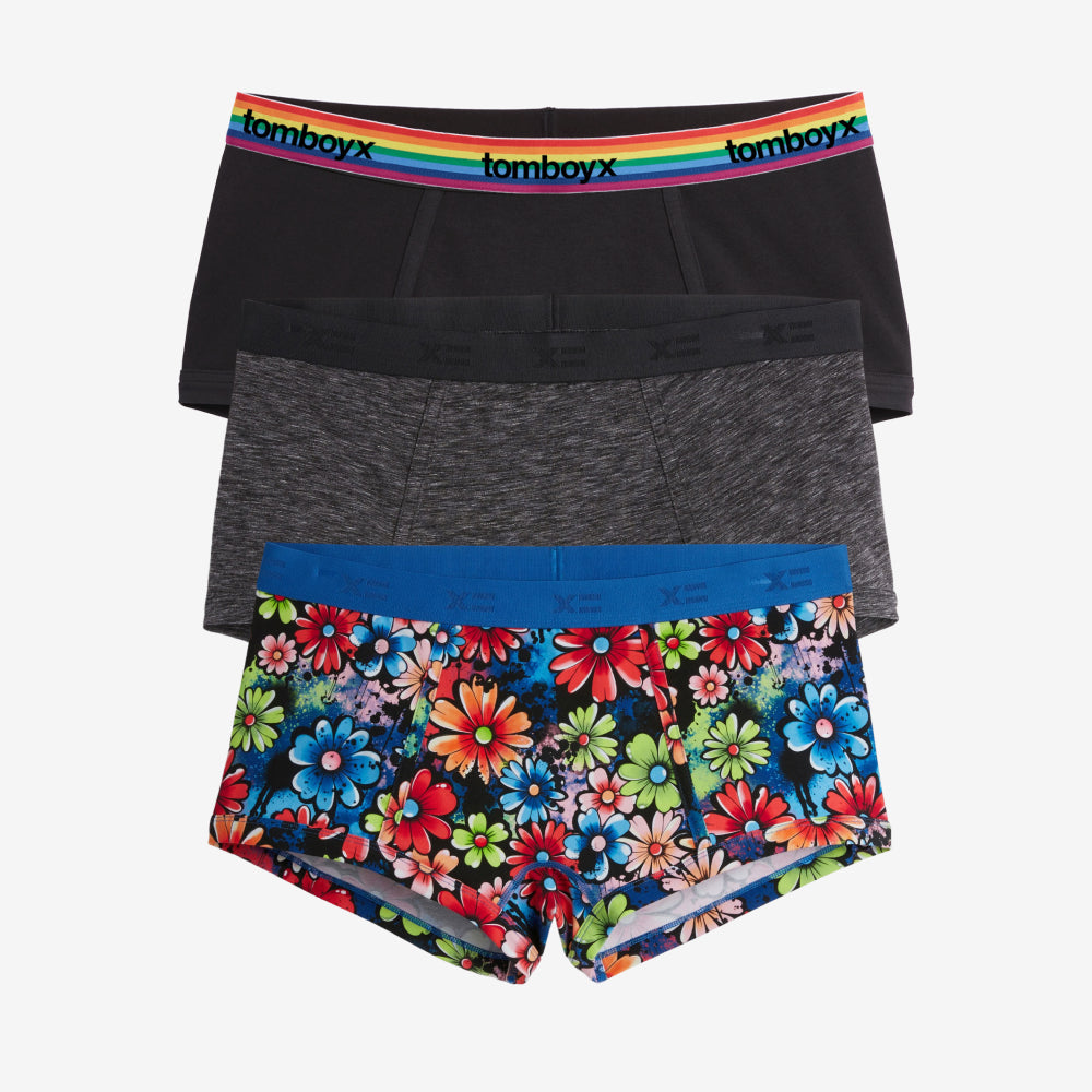 TomboyX Boy Shorts 3-Pack - Gay Bouquet