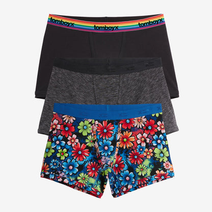 TomboyX 4.5" Trunks 3-Pack - Gay Bouquet