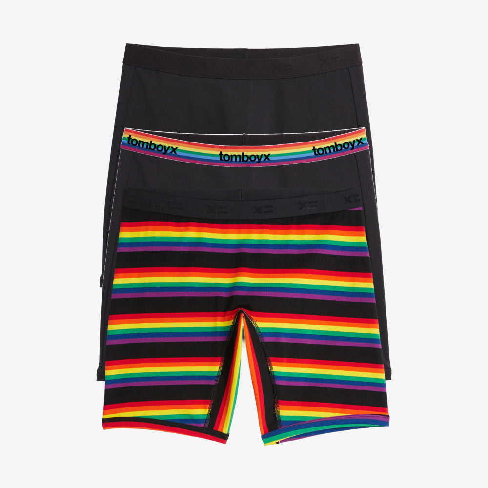 TomboyX 9" Boxer Briefs 3-Pack - Stripe Up