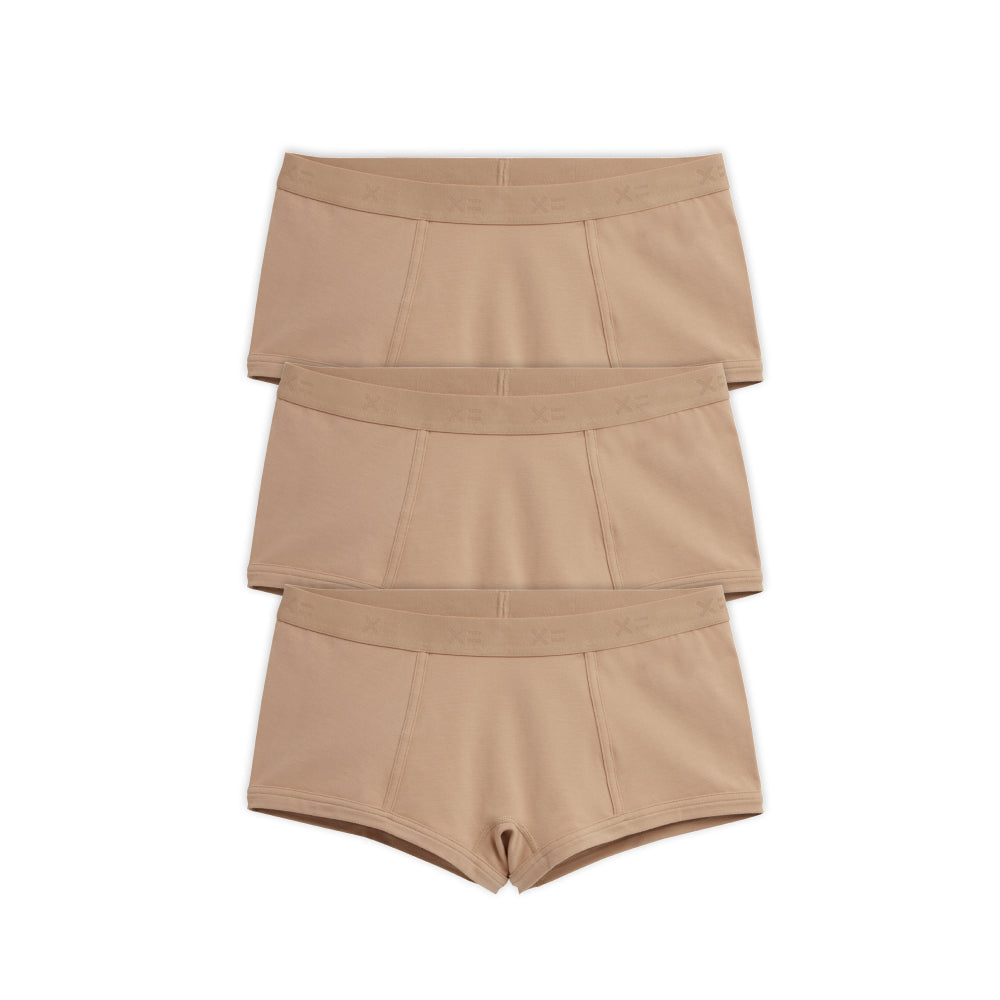 TomboyX Boy Shorts 3-Pack - Cotton Chai
