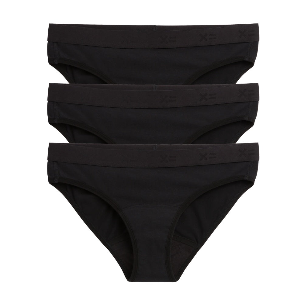 TomboyX First Line Period Bikini 3-Pack - X= Black