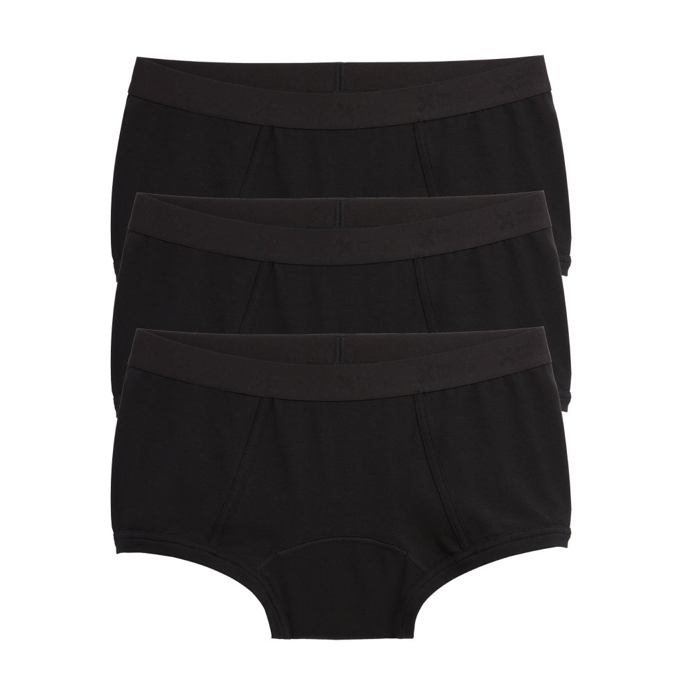 TomboyX First Line Period Boy Shorts 3-Pack - X= Black