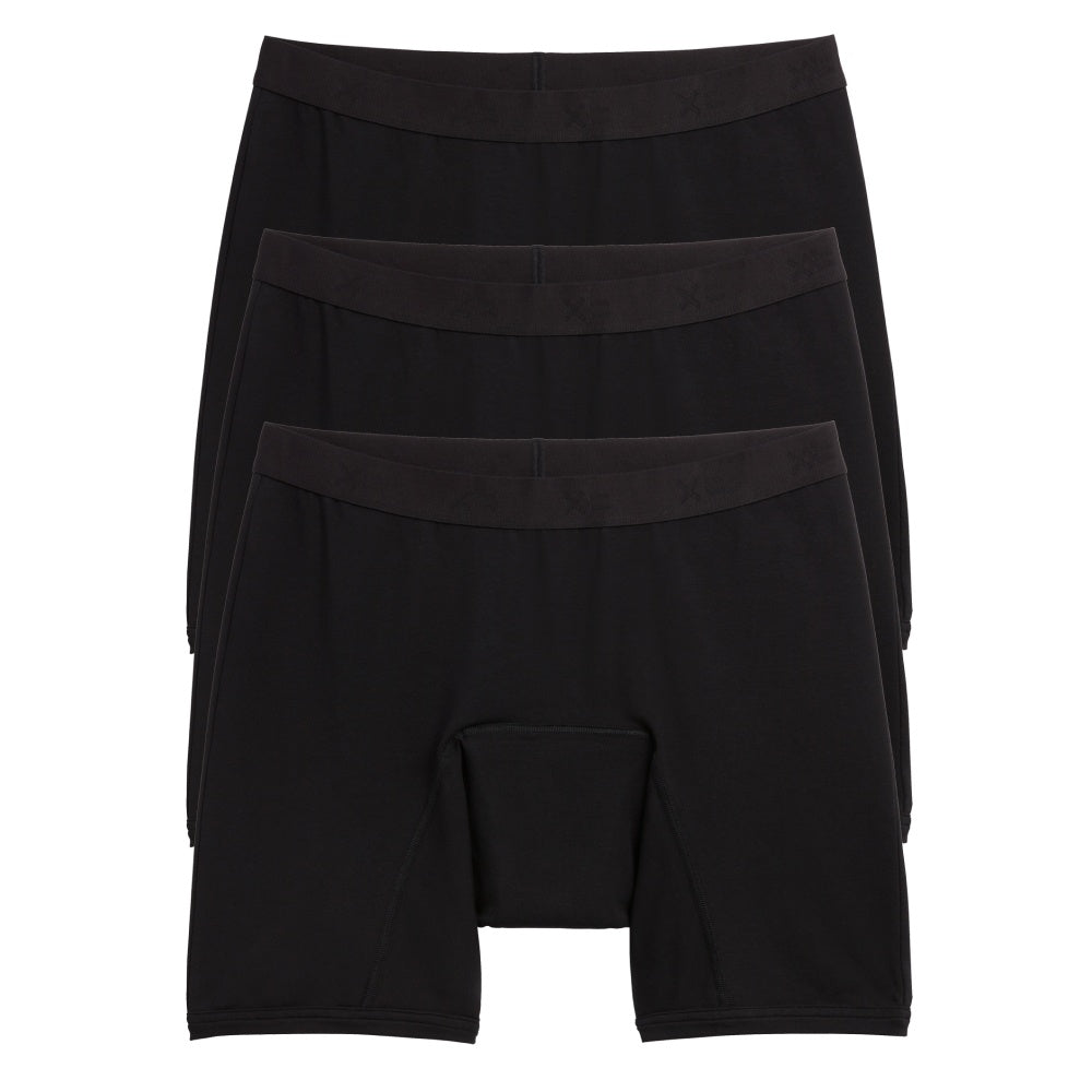 TomboyX First Line Period 9" Boxer Briefs 3-Pack - X= Black
