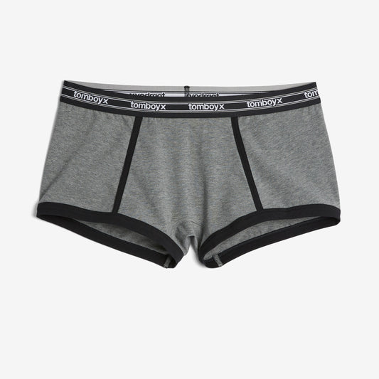 TomboyX Boy Shorts - Charcoal Retro Logo
